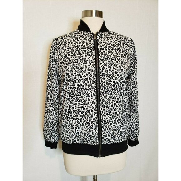 80s Vintage Bomber Jacket Animal Print Reversible - Picture 1 of 8